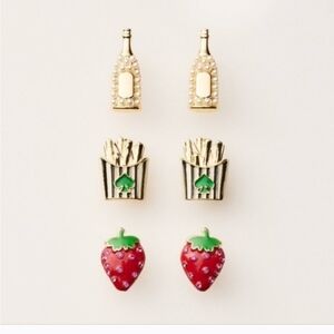 Kate Spade Strawberry, Fries, and Bottle Earrings Set TARGET COLLAB